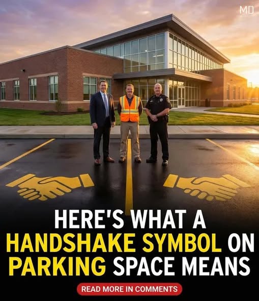 Here’s what a handshake symbol on a parking space means