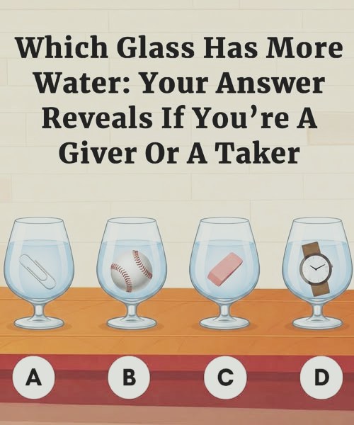 Which Glass Contains More Water? Your Choice May Reveal Your Personality