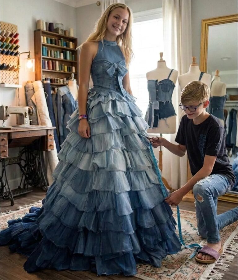 My Brother Sewed My Prom Dress From Our Mom’s Jeans—What Happened at Prom Surprised Everyone  Posted onMarch 11, 2026 Byauthor authorNo Commentson My Brother Sewed My Prom Dress From Our Mom’s Jeans—What Happened at Prom Surprised Everyone