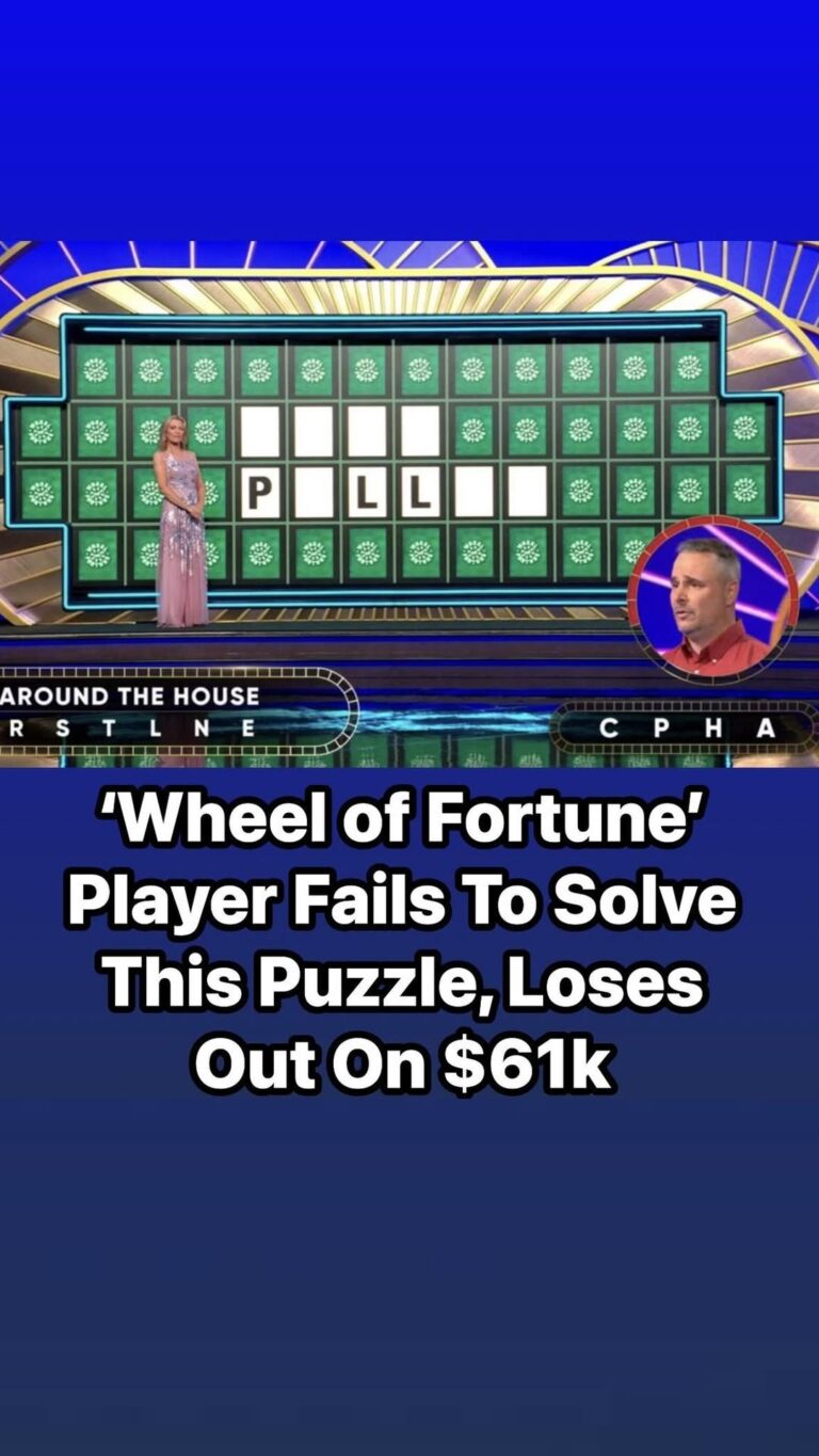 A tough puzzle on Wheel of Fortune cost a contestant the chance to win $61,000.