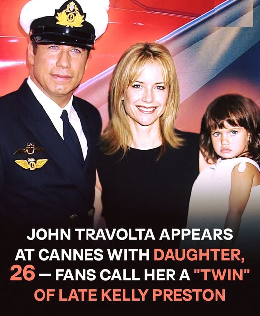 At Cannes, John Travolta walks the red carpet alongside daughter Ella, and fans notice a striking resemblance to her late mother