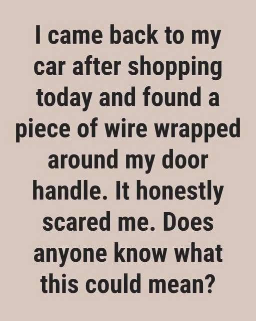 The Strange Wire Found on a Car Door: Harmless Prank or Something More Serious?